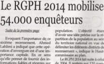 Le RGPH 2014 mobilise 54.000 enquêteurs